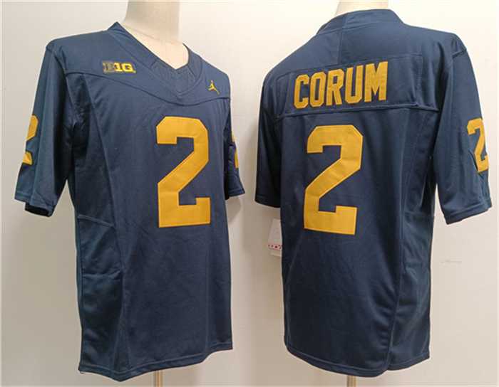 Mens Michigan Wolverines #2 Blake Corum Navy Stitched Jersey->michigan wolverines->NCAA Jersey
